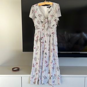 NWT unworn striped, floral jumpsuit
